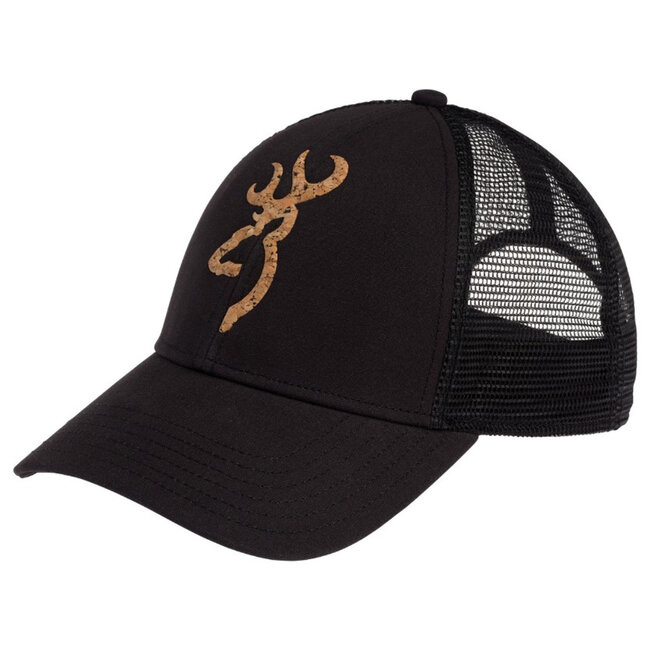 Browning Trucker Cap Low Black Pro Cork Logo