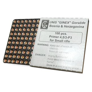 Unis Ginex Primer 4,5/3-P3 for Small Rifle