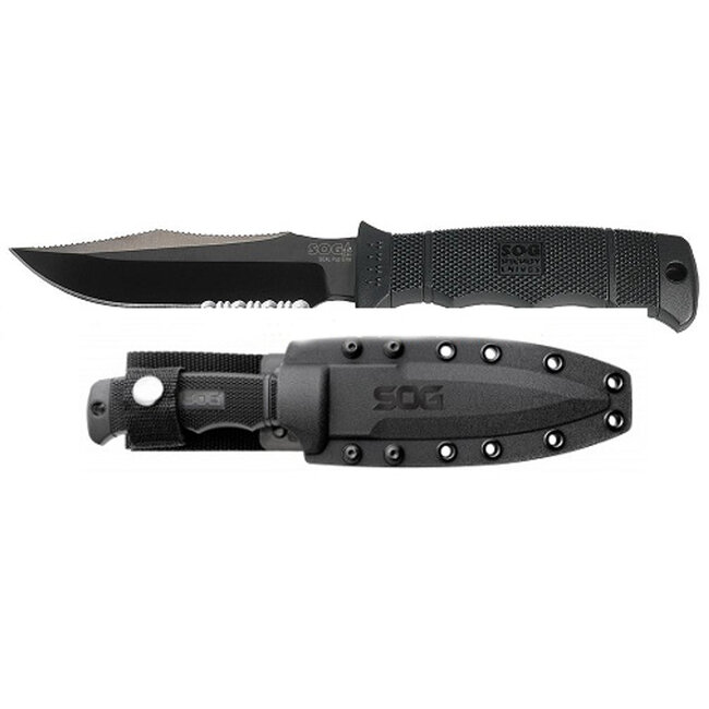 SOG SEAL Pup Elite with Kydex Sheath - The Ultimate Black Tactical Knife
