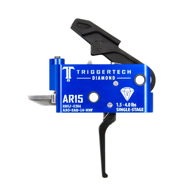 Trigger Tech AR15 Single-Stage Diamond (1.5 - 4.0 lbs adj.) / PVD Black Straight Flat Blue
