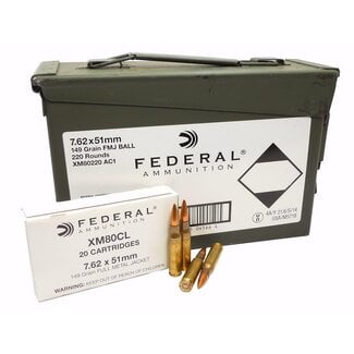 Federal 7.62x51 149 GR FMJ Ammo Can 220 Rounds