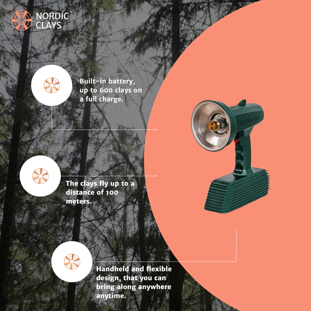 Nordic Clay Trapmaster, Battery operated handheld clay pigeon