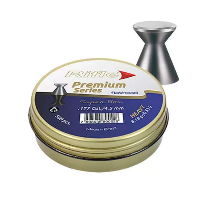 Rifle Premium Series Flathead .177CAL/4.5MM Heavy 0.53g 500 pcs