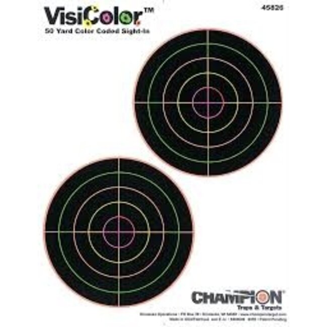 Champion VisiColor Adhesive 50 Yard Sight-In Target 5 Pack