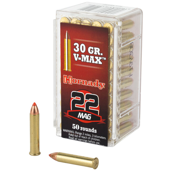 Hornady .22 WMR 30GR V-Max 2200 FPS 50 Rds