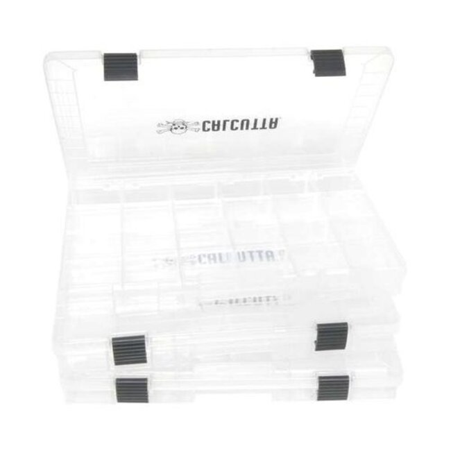 Calcutta Clear 2-Latch Tackle Tray, 3 Pack