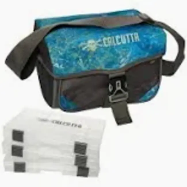 Calcutta Squall Express Tackle Bag w/ 3600 Tackle Trays, Mossy Oak Coastal Camo