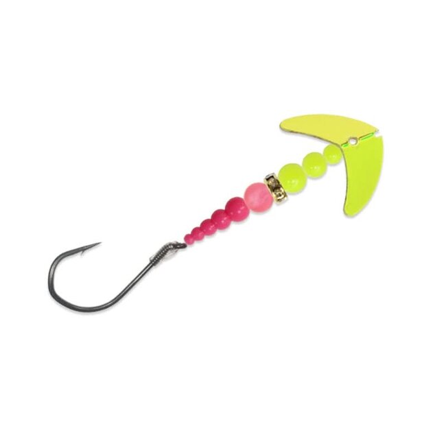 Mack's Wedding Ring Salmon Tech 3.5 Spinner 1.1 UV Lemon Lime/Yellow Cht/Pink