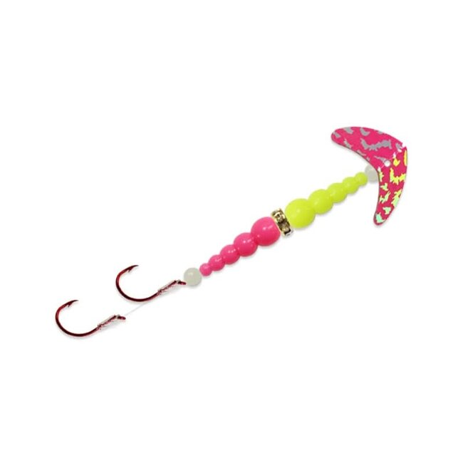 Mack's Double Whammy Kokanee Hot Pink Sil Tig/Yel Chart/Hot Pink Size 4