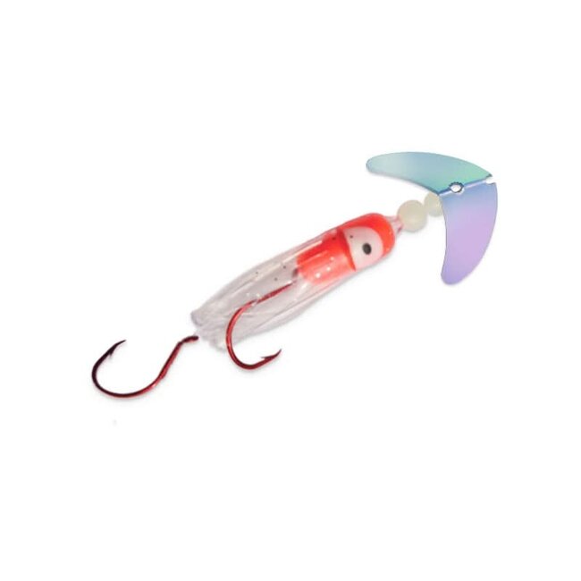 Mack's Smile Blade Kokanee Hoochie 1.5" Clr UV/UV Glo Burst/Red