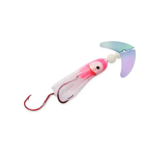 Mack's Smile Blade Kokanee Hoochie 1.5" Clr UV/UV Glo Burst/Pink