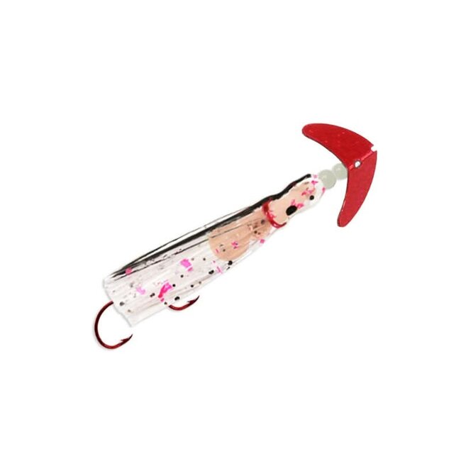 Mack's Cha Cha 1.5" Kokanee Squid Hot Pink Sparkle/Pink Spatter Glow