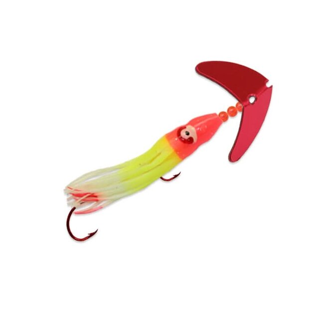 Mack's Cha Cha Salmon 4" Squid-H Pink Mirror/Fire Tiger Glow