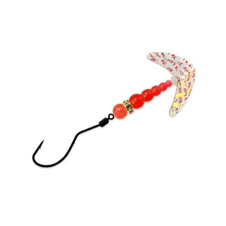 Mack's Wedding Ring SpinDrift Trout, Smile Blade 1.1 Size 2 Trans Silver Tiger/Flo Orange