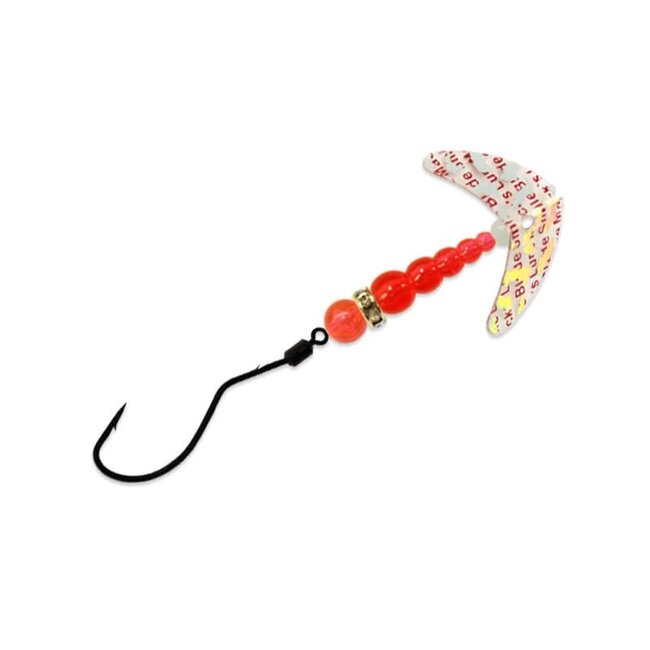 Mack's Wedding Ring SpinDrift Trout, Smile Blade 1.1 Size 2 Trans Silver Tiger/Flo Orange