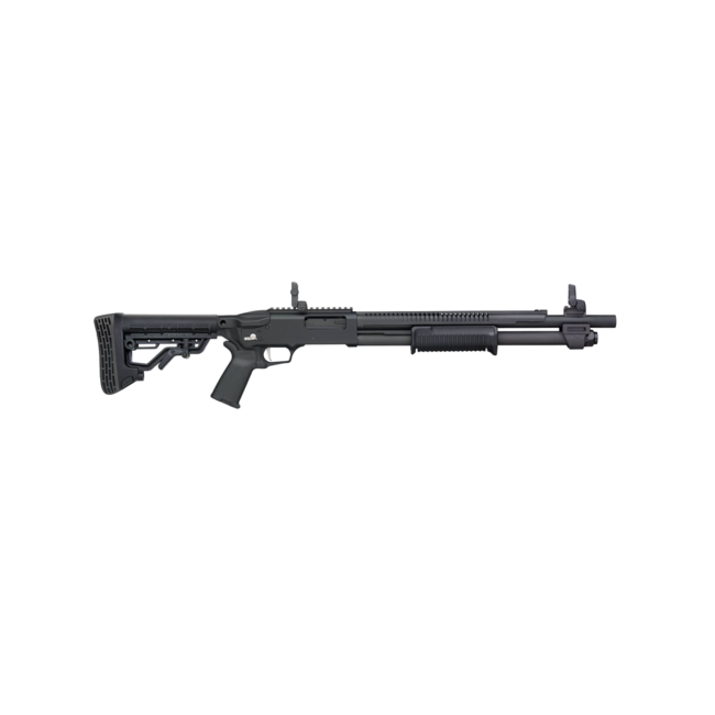 Mossberg 590R Tactical 12GA 18.5" BBL Rotary Safety, Adj Stk — Siwash Sports