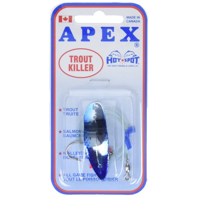 Apex Hot Spot Trout Killer, Trolling Lure, Chrome/Blue Scale