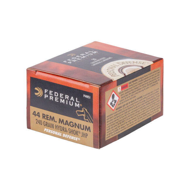 Federal Premium .44 Rem Mag 240GR Hydra-Shok JHP Personal Defense 20 Rds