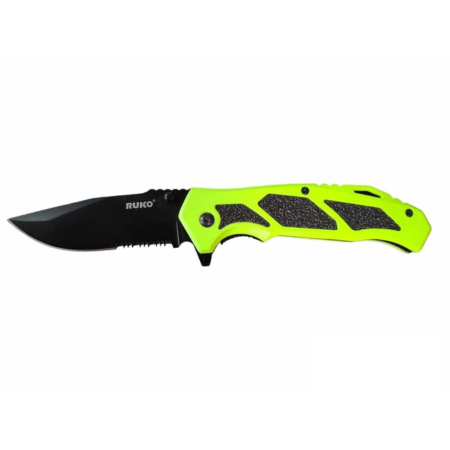 Ruko Aluminum Handle Folding Knife - Hi-Vis Green