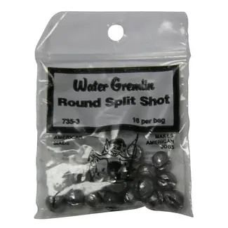 Water Gremlin Round Split Shot 16 Pieces