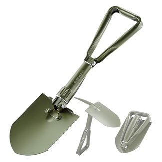 Humvee Folding Shovel w/ Pickaxe, Rubber Grip Olive Drab