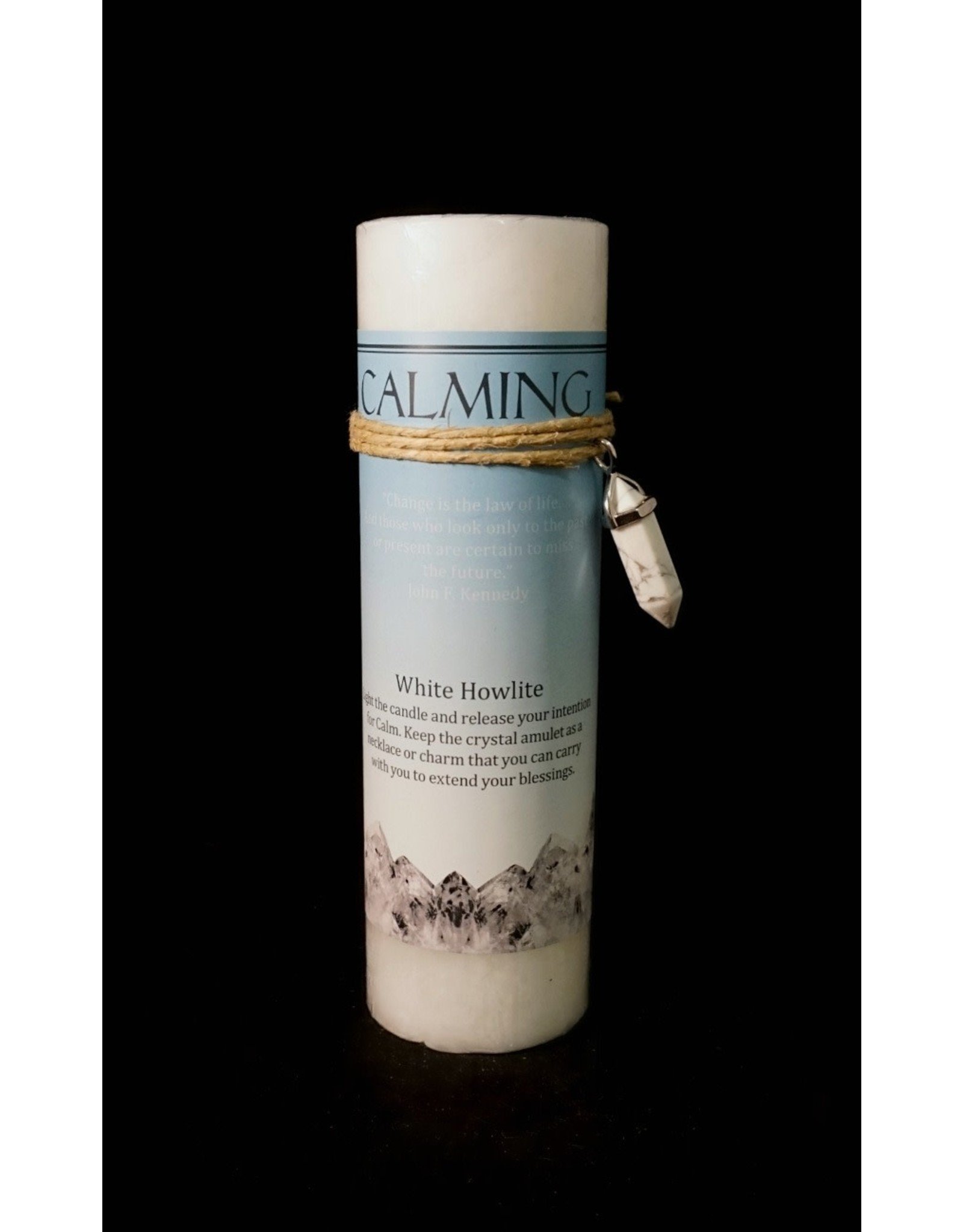 Crystal Energy Pendant Candle - White Howlite Calming