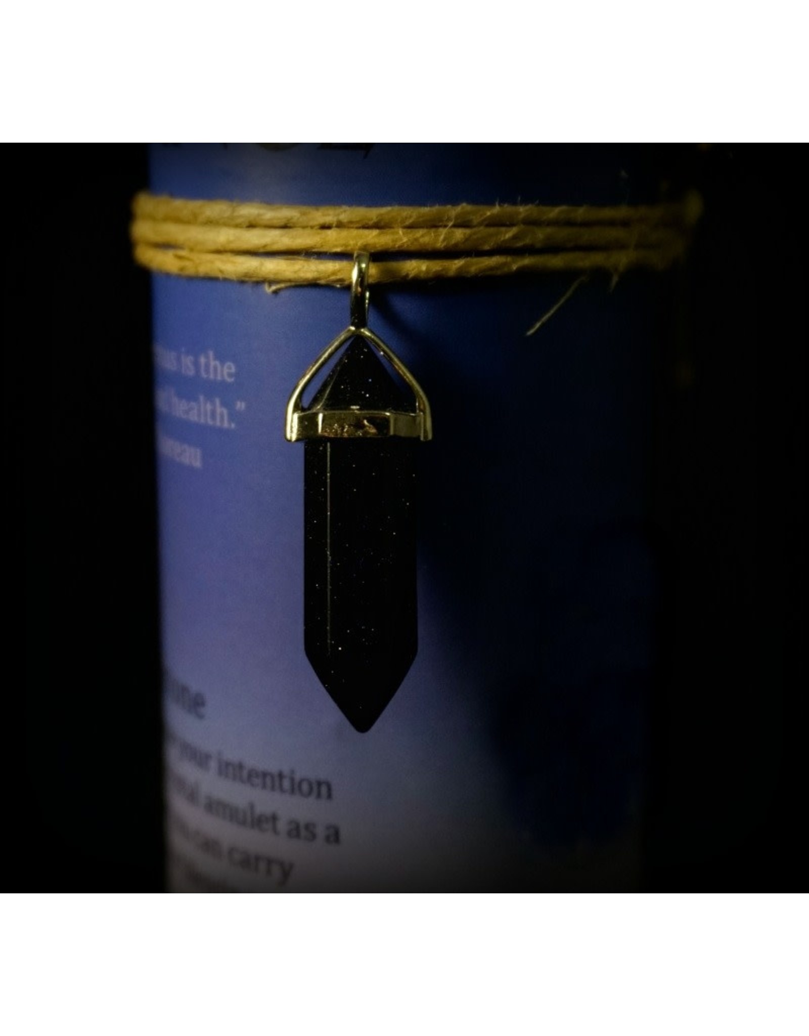 Crystal Energy Pendant Candle - Blue Goldstone Abundance