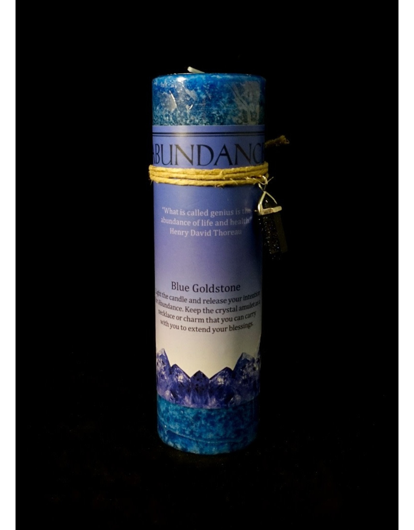 Crystal Energy Pendant Candle - Blue Goldstone Abundance