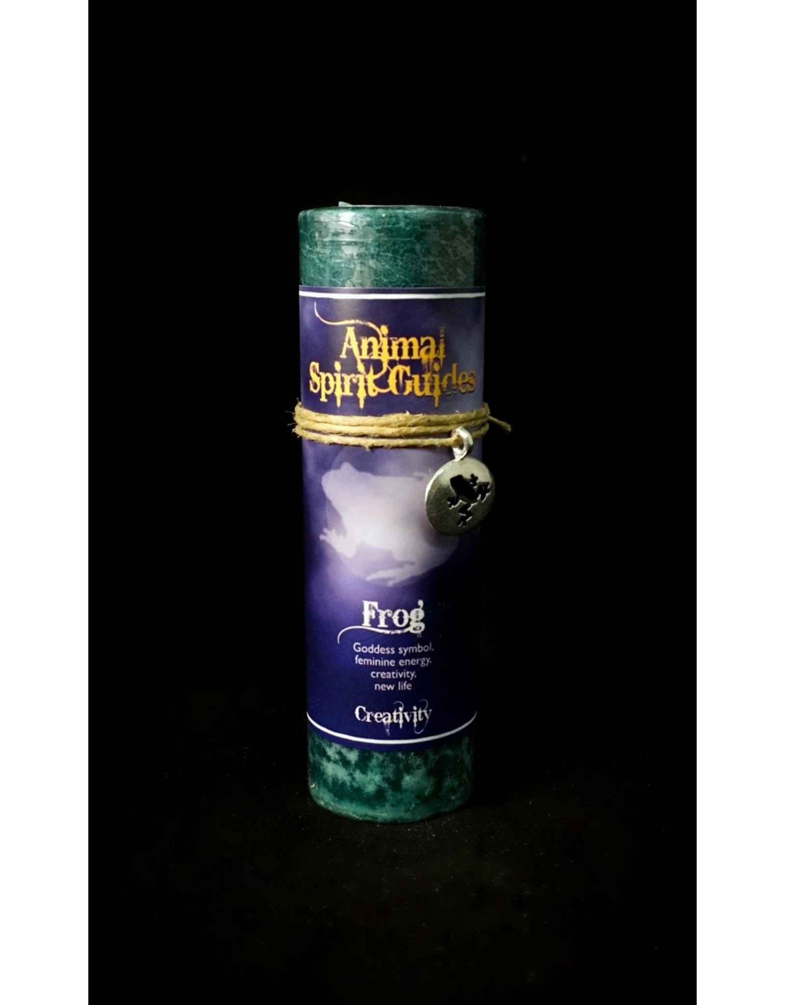 Animal Spirit Guide Pewter Pendant Candle - Frog