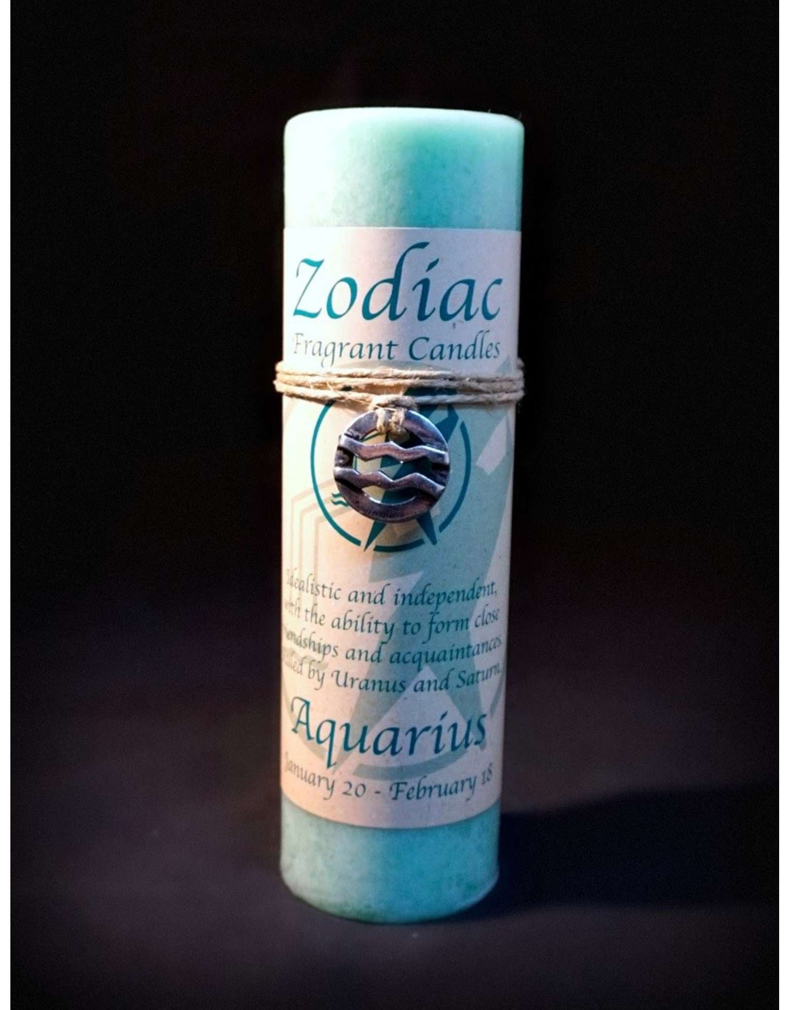 Zodiac Pewter Pendant Candle - Aquarius