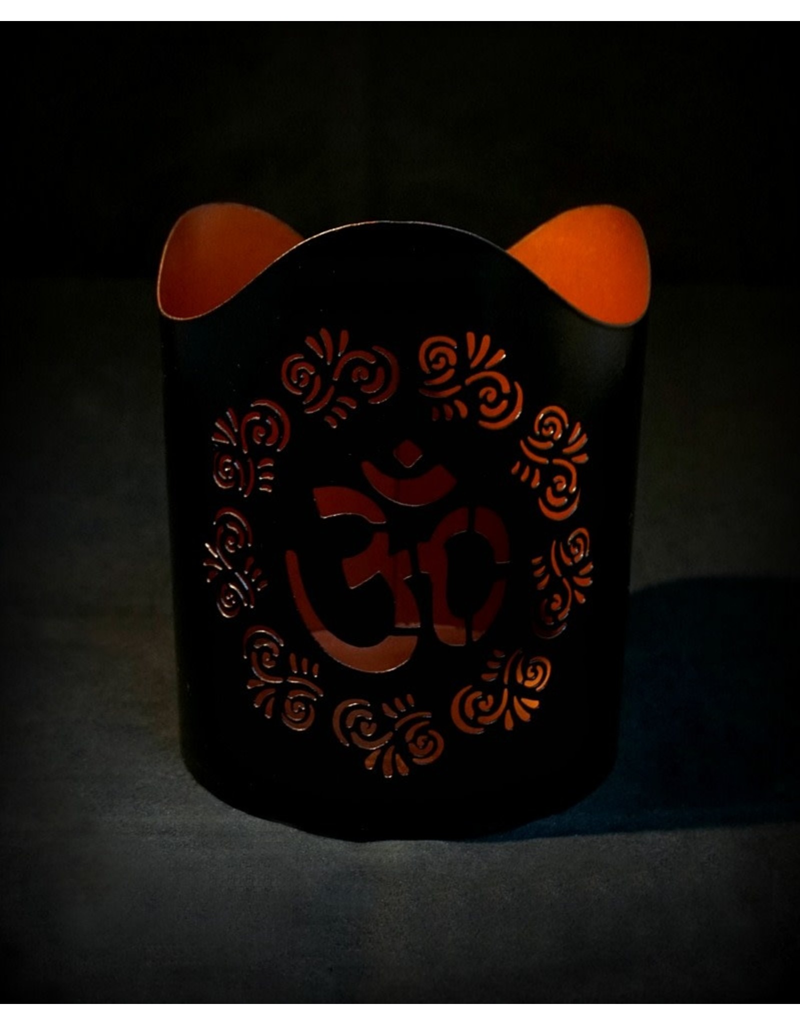 Om Cutout Candle Holder