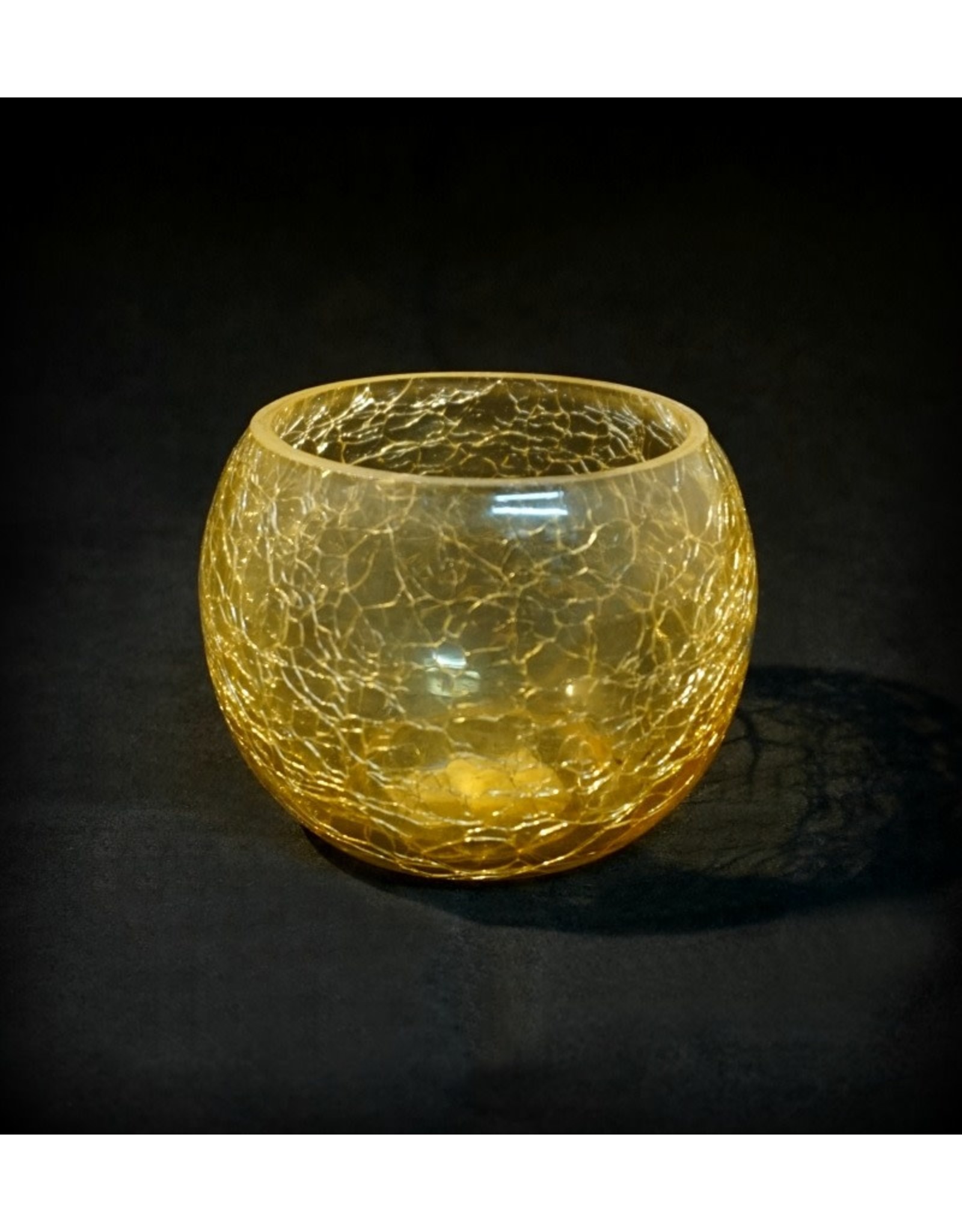 Cracked Gold Globe Tealight Holder