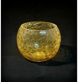 Cracked Gold Globe Tealight Holder