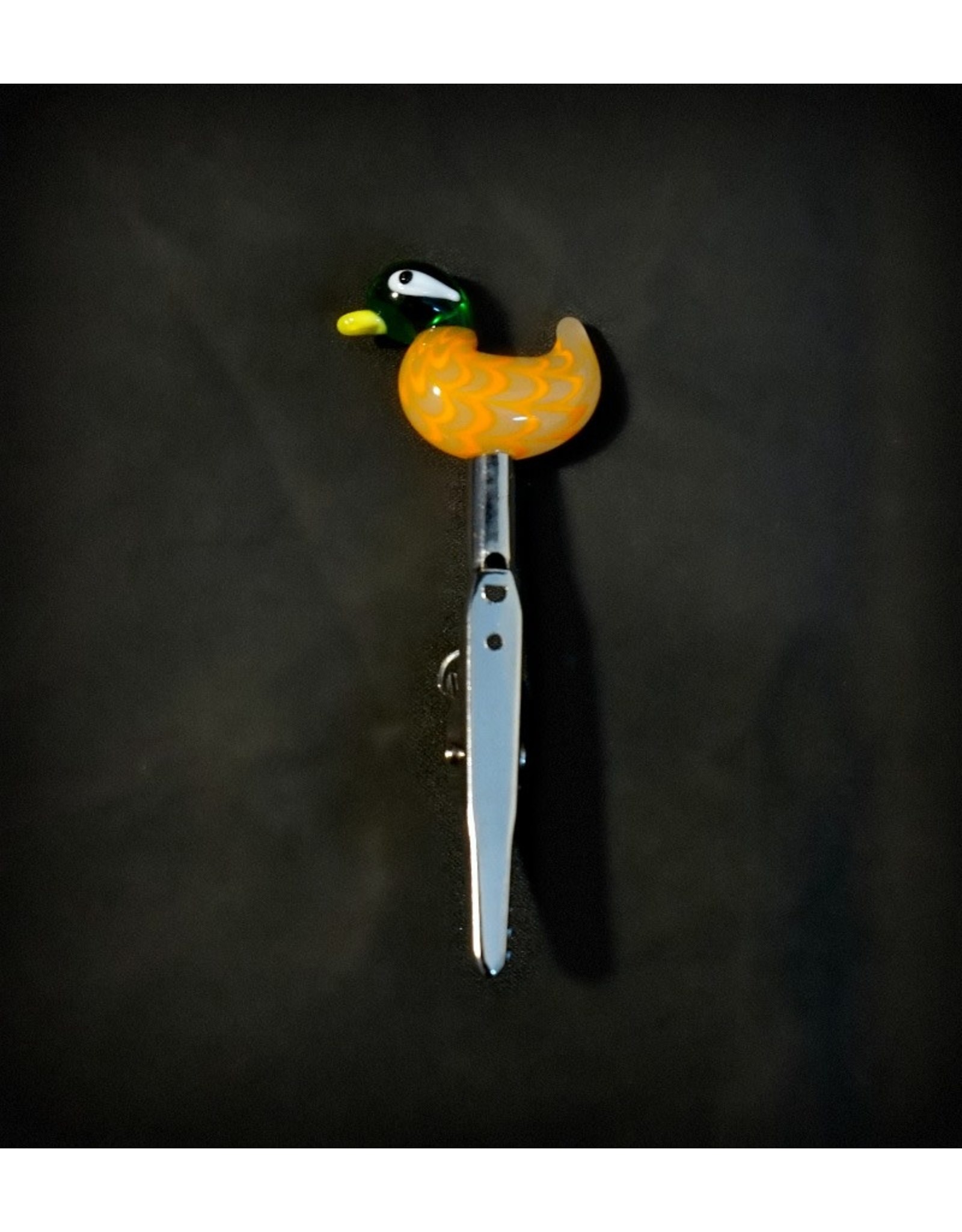 Small Glass Memo Clip - Duck