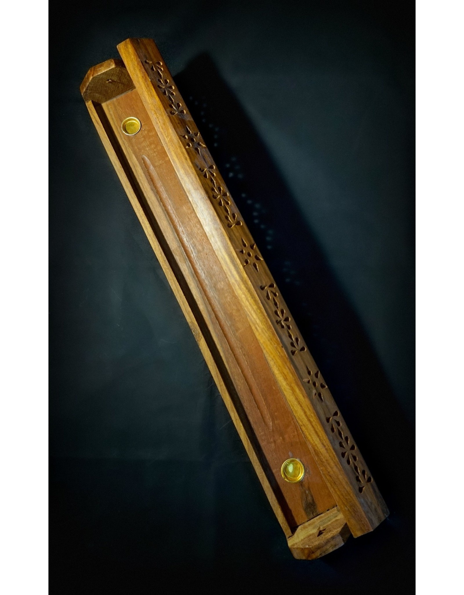 Wood Coffin Incense Burner 18"