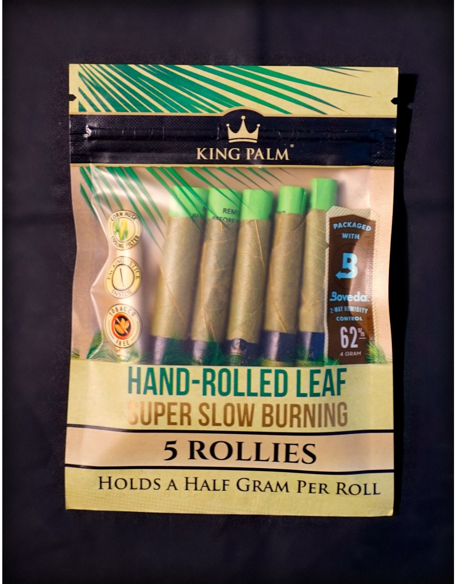 King Palm King Palm Pre-Roll Wraps Pouch w/ Boveda - 5pk Rollies