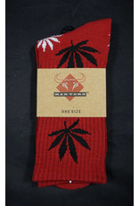 Mad Toro Mad Toro Socks Red w/ Black/White Leaves