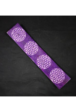 Soapstone Wide Incense Holder - Purple Flower of Life