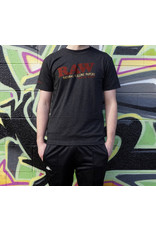 Raw Raw Unisex Black Tri-BlendDistressed Logo Shirt - Medium