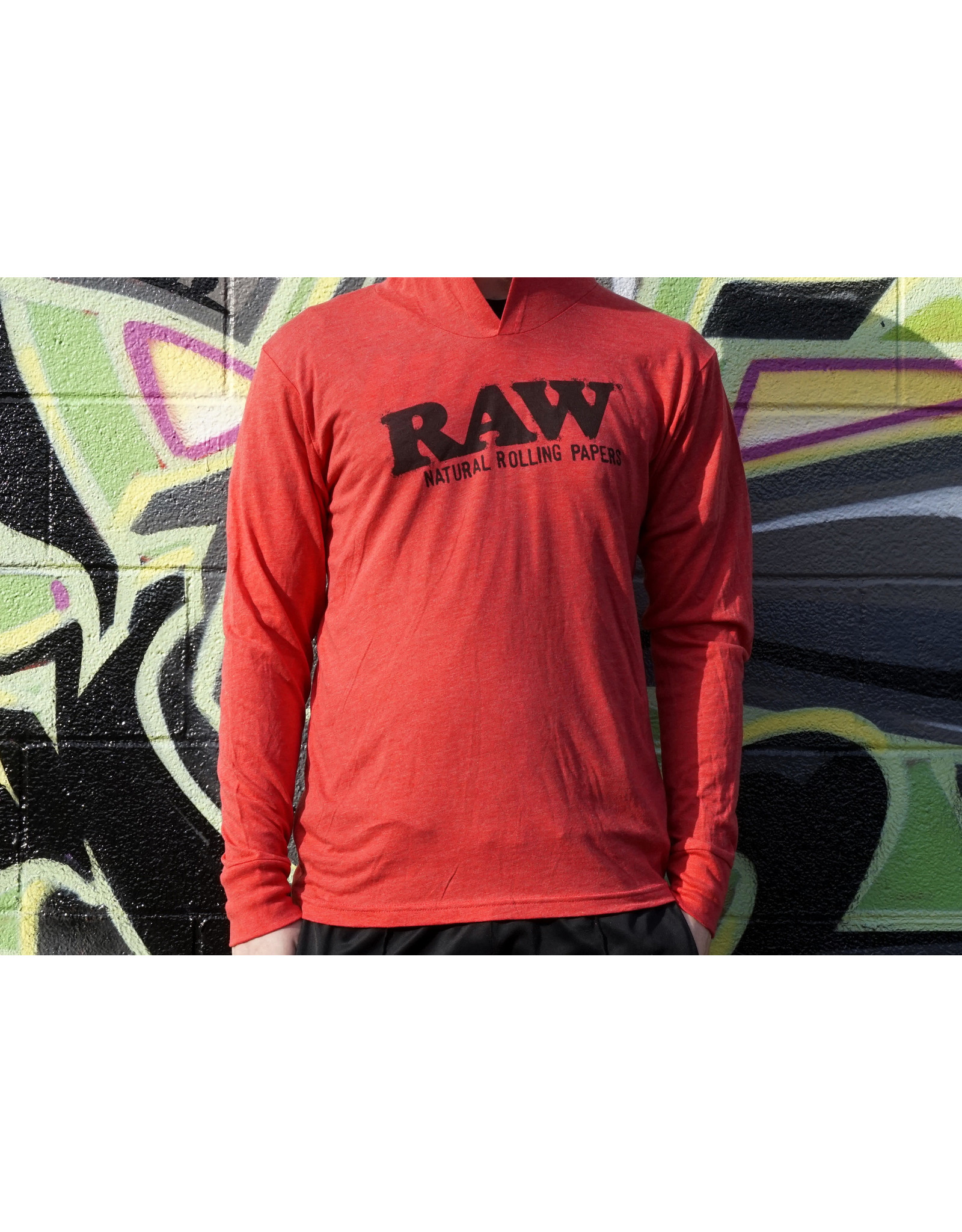 Raw Raw Heather Red Lightweight Hoodie - Medium