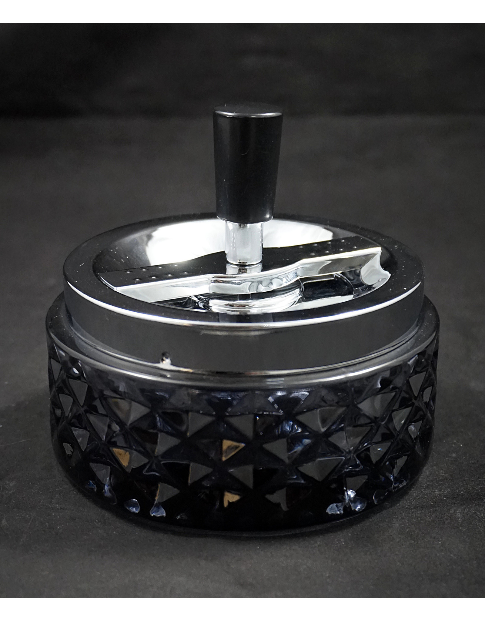 Glass Spinning Ashtray Smoke Slightly Burnt Out