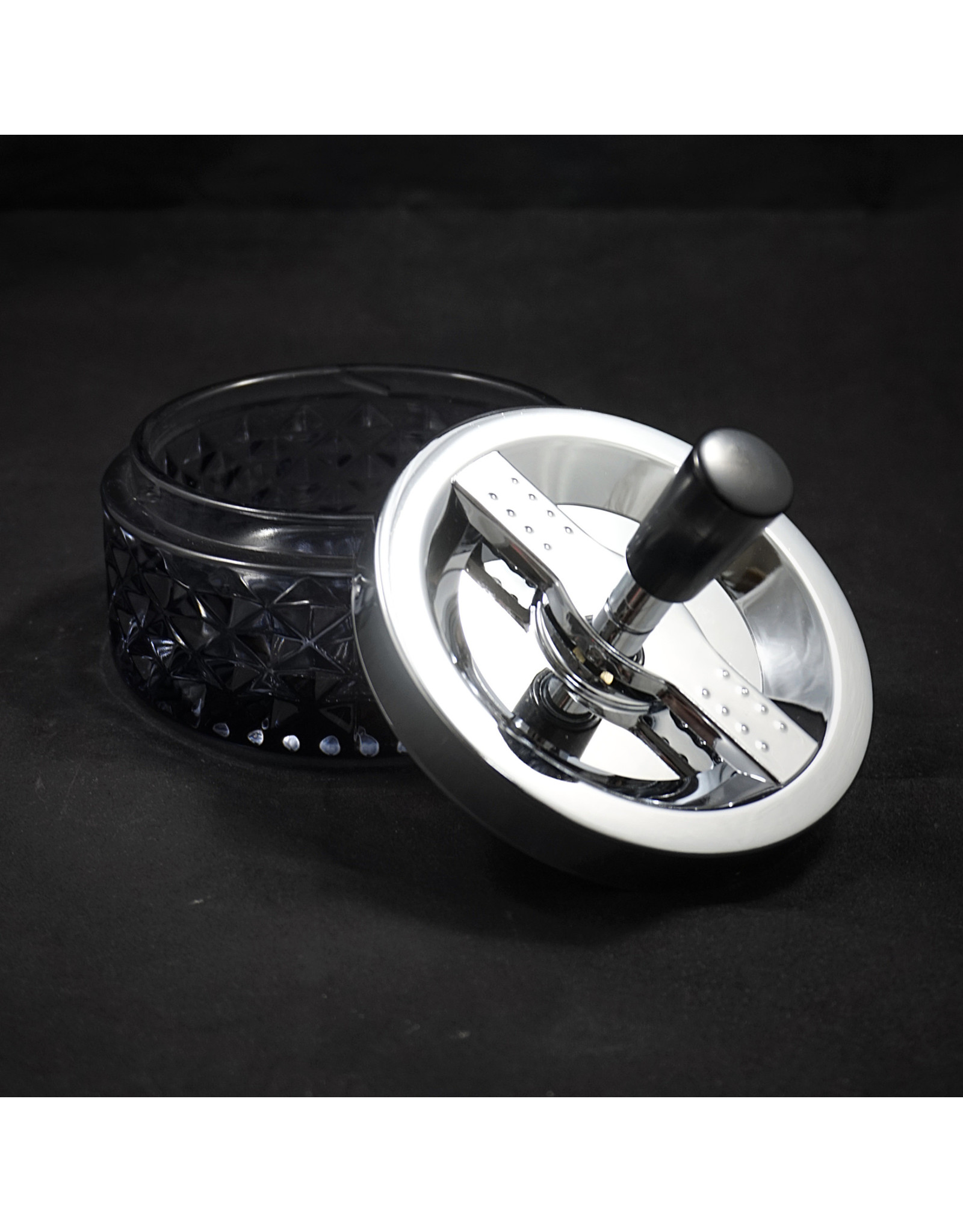 Glass Spinning Ashtray Smoke Slightly Burnt Out