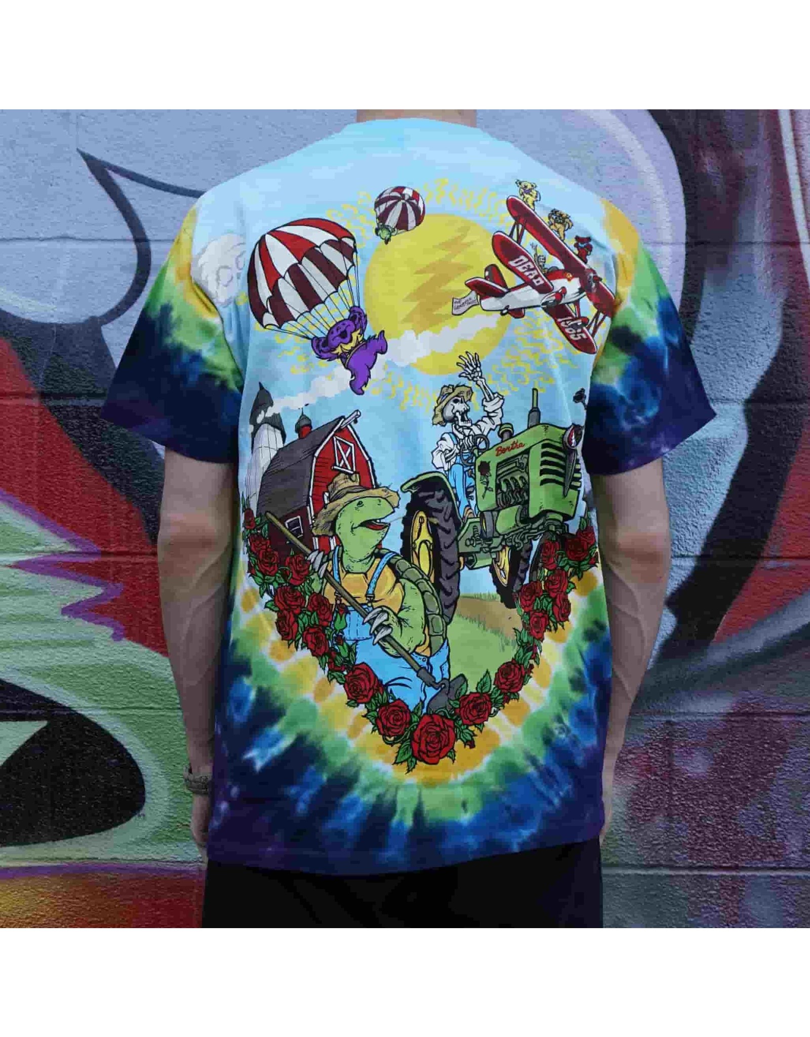 Bi-Plane Bears Tie-Dye T-Shirt