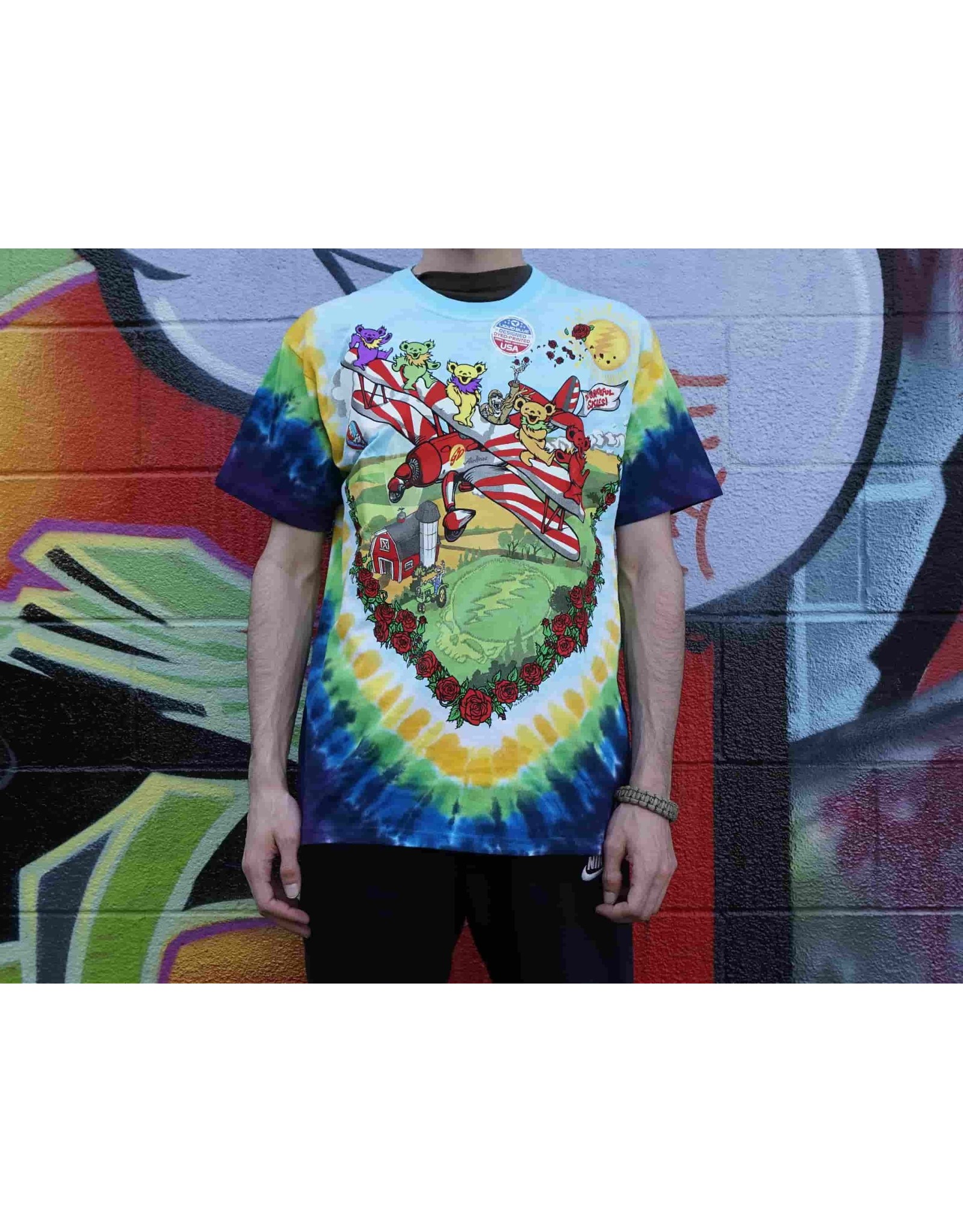 Bi-Plane Bears Tie Dye Grateful Dead Shirt -