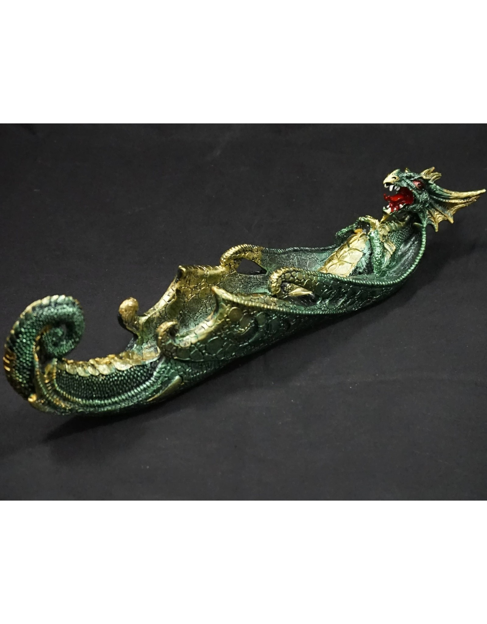 Green Dragon Polyresin Incense Burner