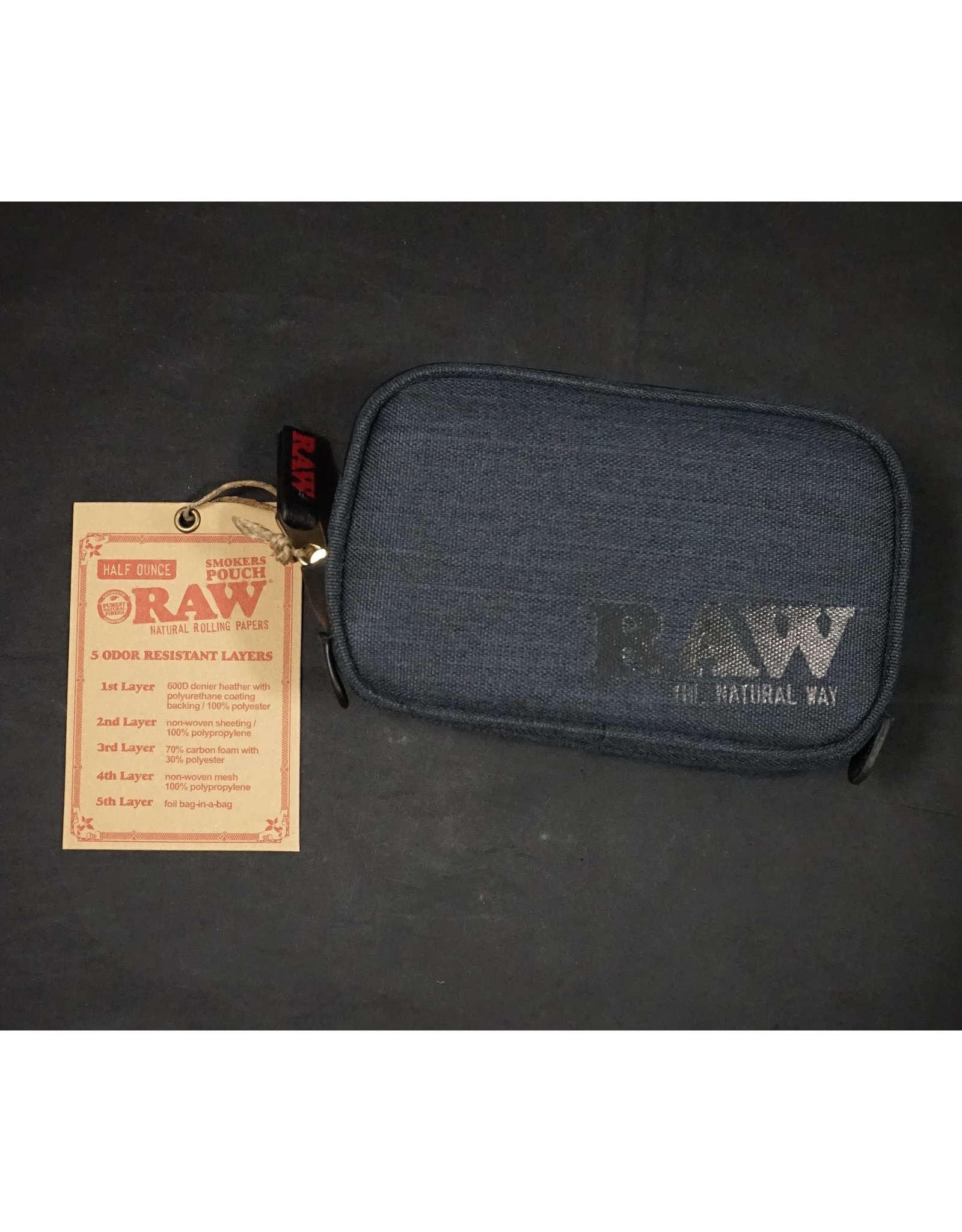 Raw Black Smell Proof Smokers Pouch - Small (Half Ounce)