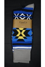 Fine Fit Patterned Socks - Southwest Yellow & Navy