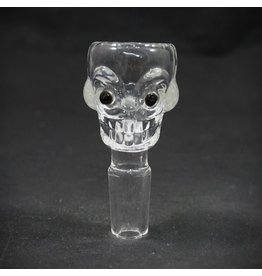 Crystal Skull Herb Slide 14mm Male - Colors Vary