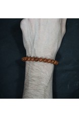Elastic Bracelet 8mm Round Beads - Gold Sandstone