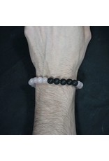 Elastic Bracelet 8mm Lava Bead - Rose Quartz